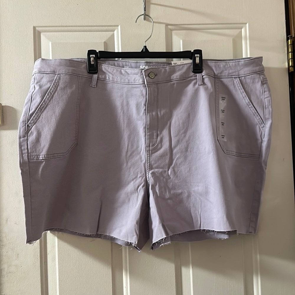 SONOMA HIGH RISE DENIM SHORTS: LILAC: NEW WITH TAGS: SIZE 28W